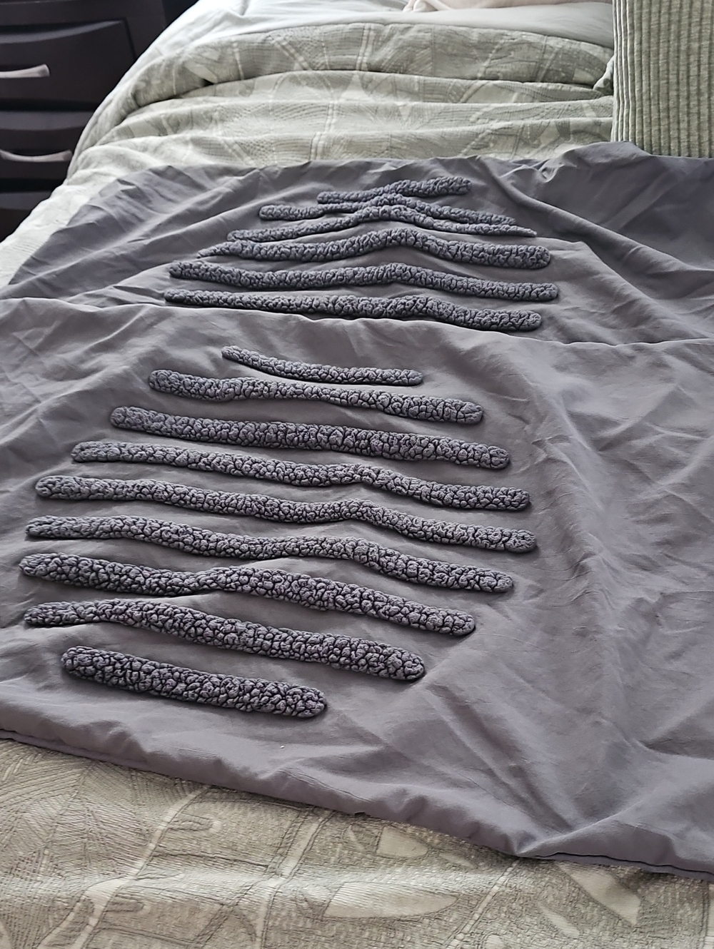 Textured Stripe Accent Comforter - Gray